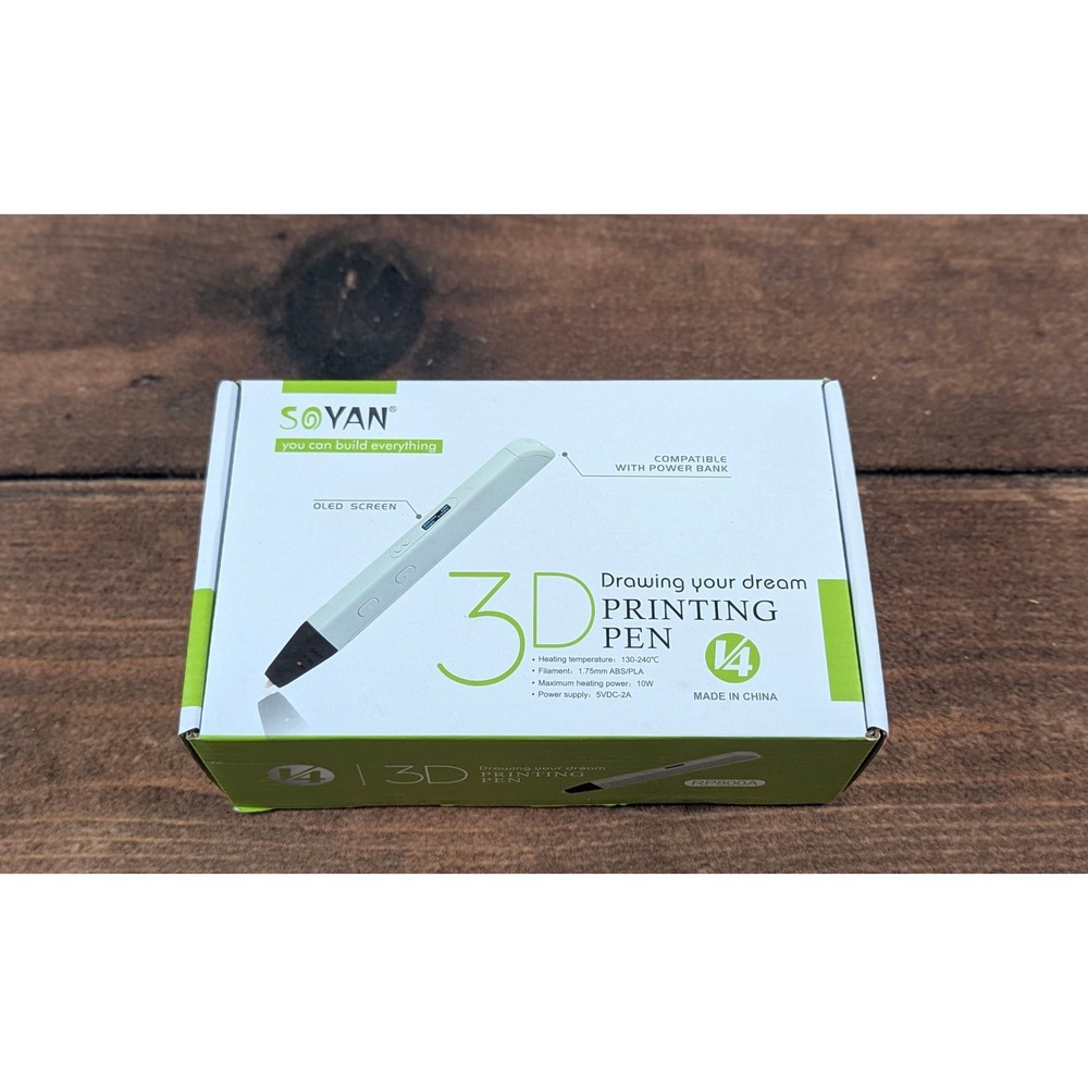 SOYAN 3D Printing Pen OLED Screen Compatible with Power Bank White‎